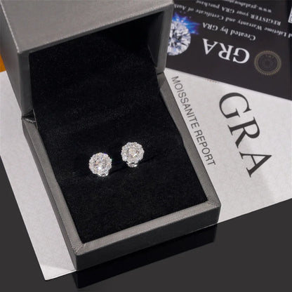 Moissanite Cluster Ear Stud - 925 Sterling Silver